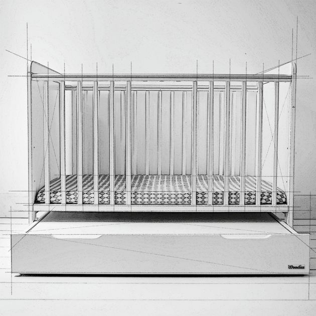 Woodies SKUFFE til under tremmeseng (120x60)