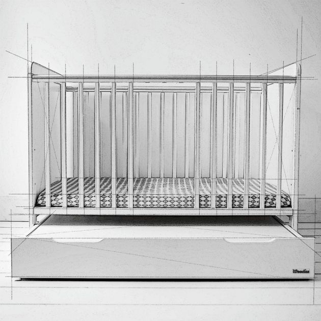 Woodies SKUFFE til under tremmeseng (140x70)